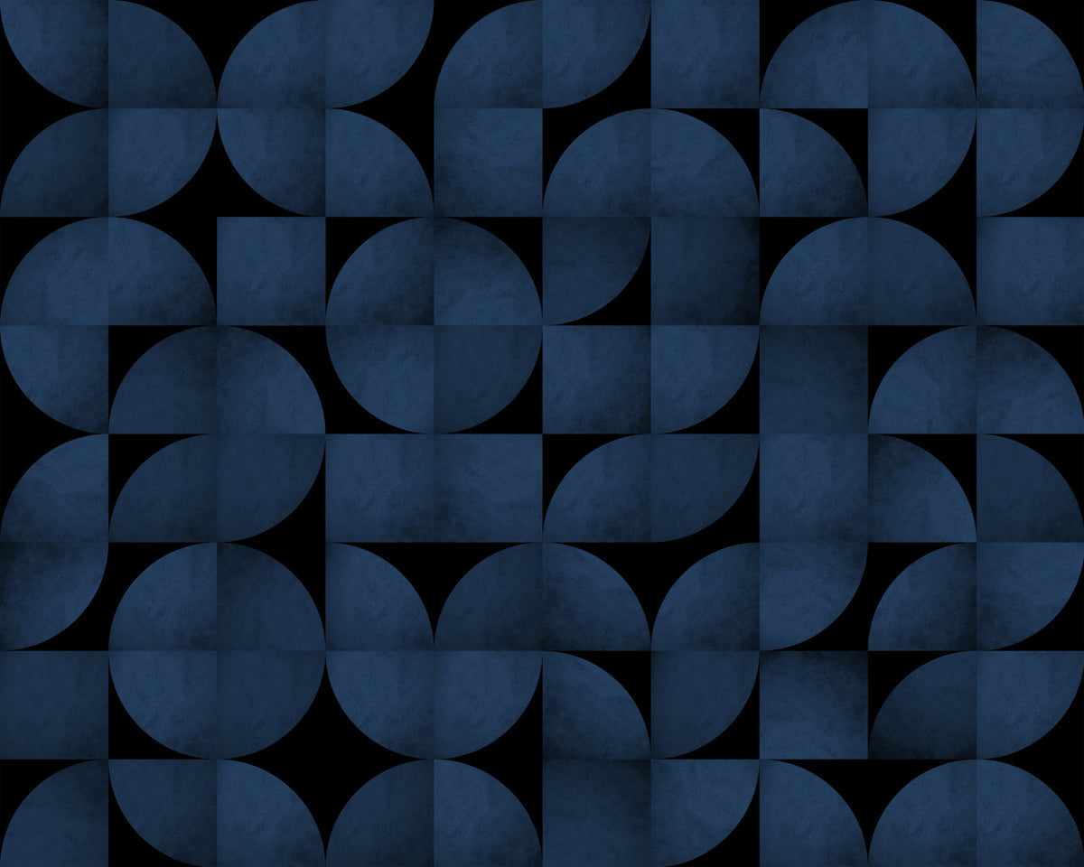 Mid-Century Blue Stone Wall Mural