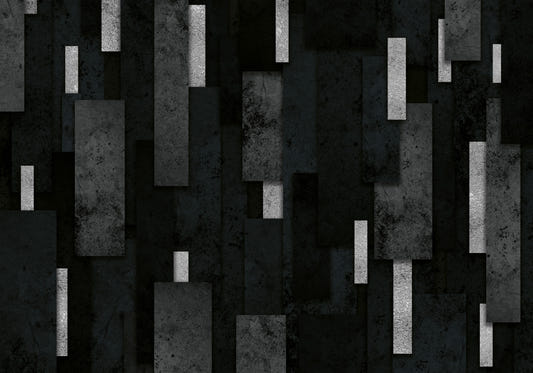 Urban Charcoal and Silver Layers Wall Mural