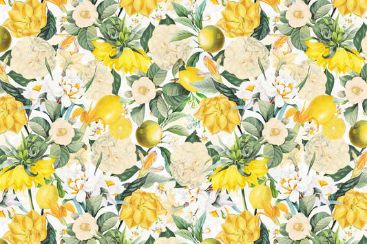 Lemon Bloom Garden Wall Mural