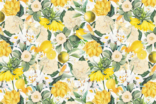 Lemon Bloom Garden Wall Mural