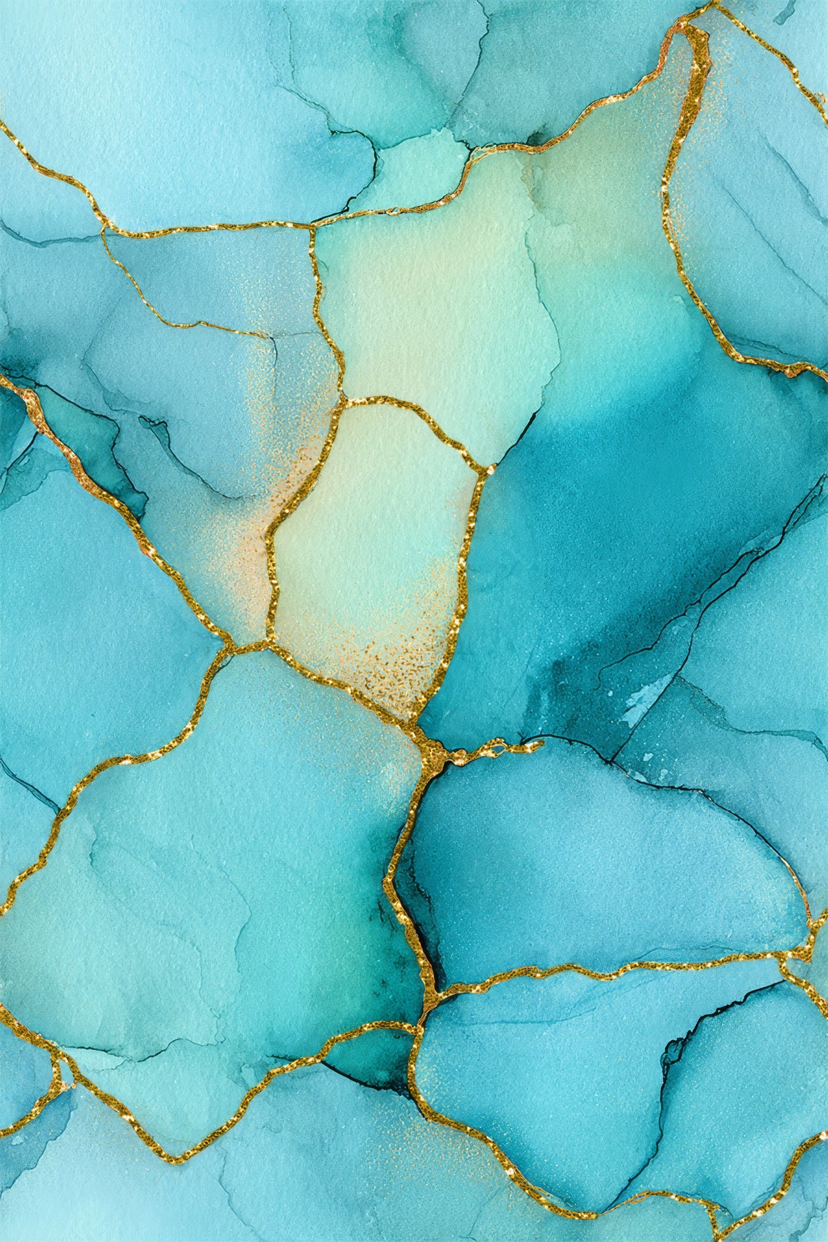 Gilded Aqua Dreams Marble Wallpaper⁠