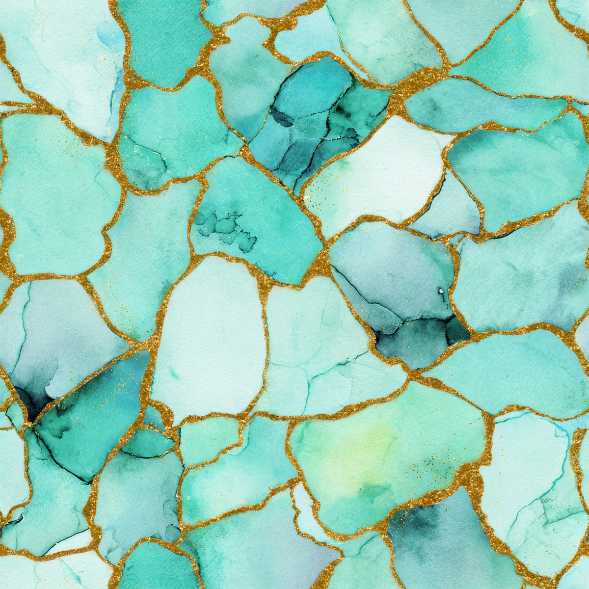 Aqua Gold Marble Wallpaper⁠