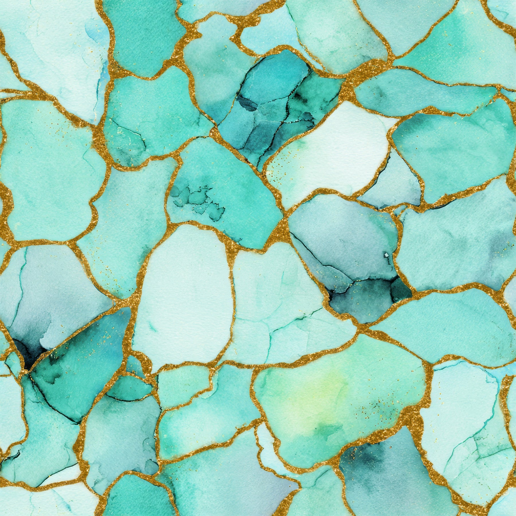 Aqua Gold Marble Wallpaper⁠