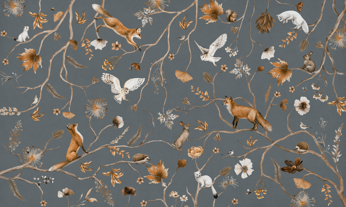 Enchanted Woodland Tales Wall Mural in your room — zoomed