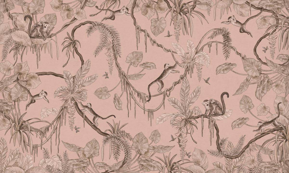 Jungle Serenade Wall Mural in your room — zoomed