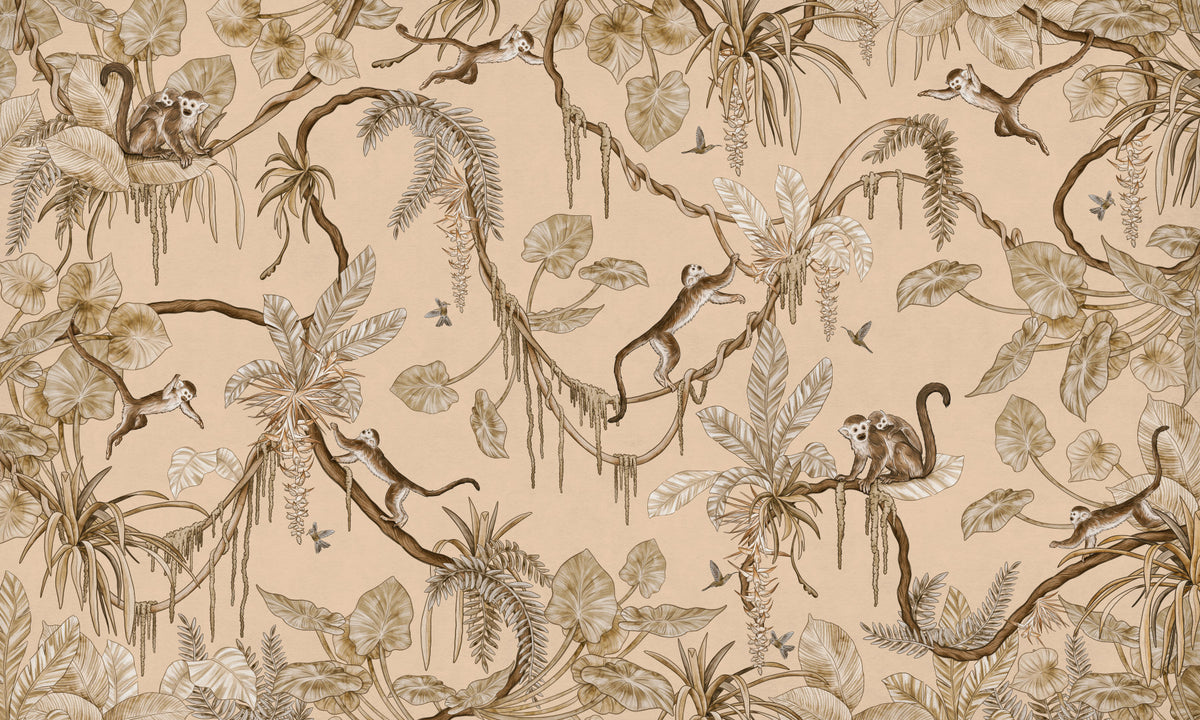 Jungle Escapade Wall Mural in your room — zoomed