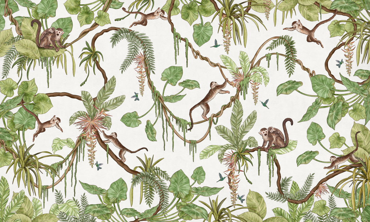 Monkey Business Wall Mural in your room — zoomed