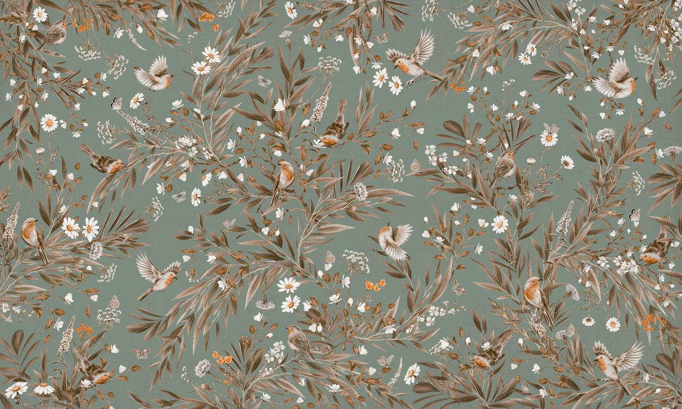 Birds & Blooms Symphony Wall Mural