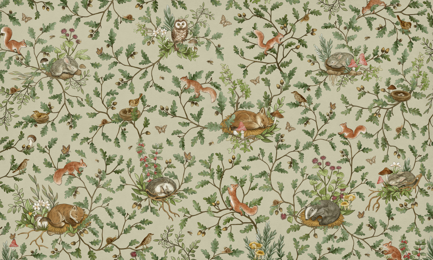 Woodland Naptime Tales Wall Mural