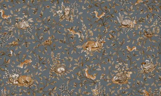 Rustic Forest Motif Wall Mural