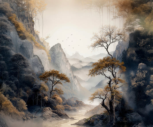 Golden Tree Serenity Wall Mural