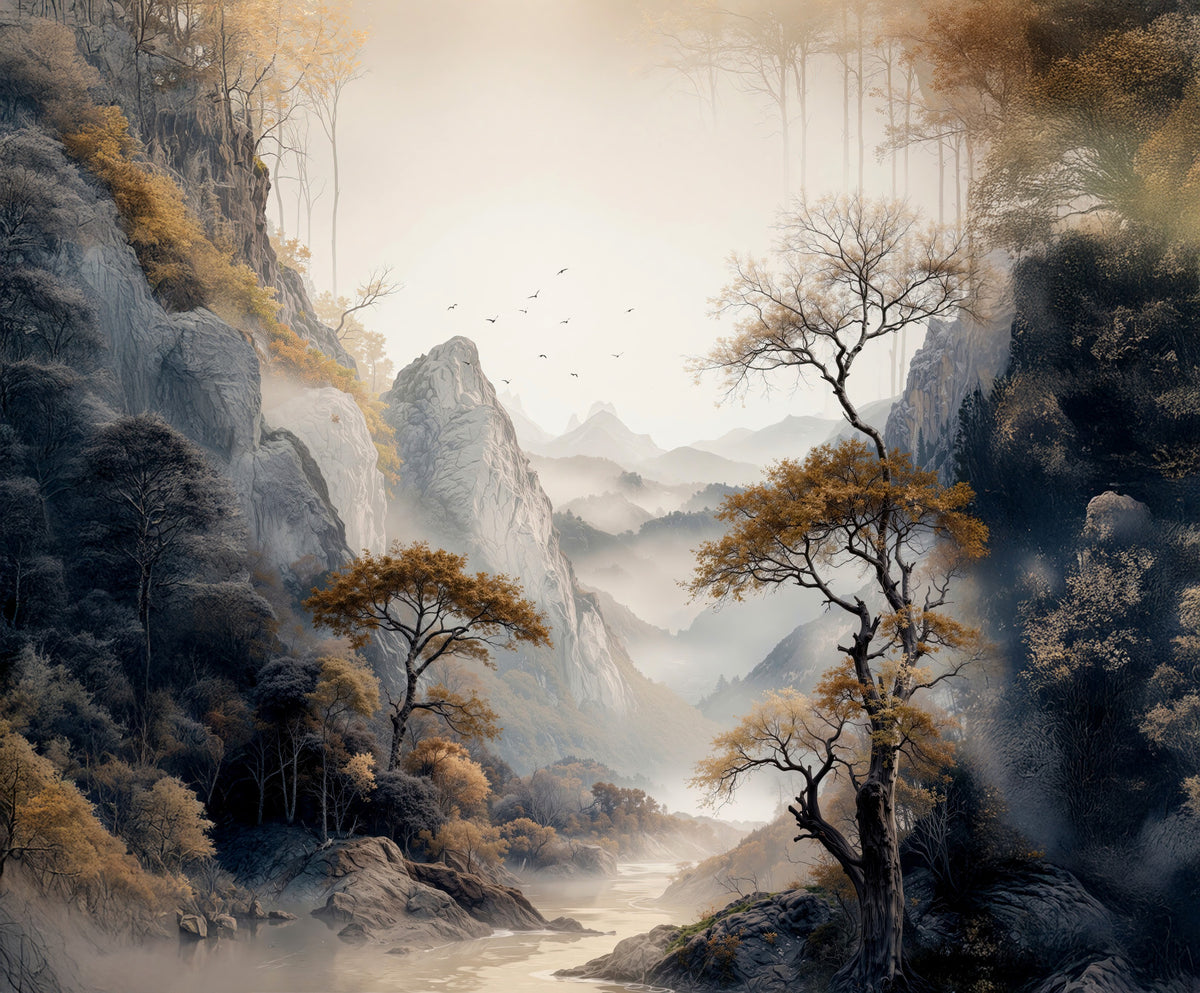 Golden Tree Serenity Wall Mural
