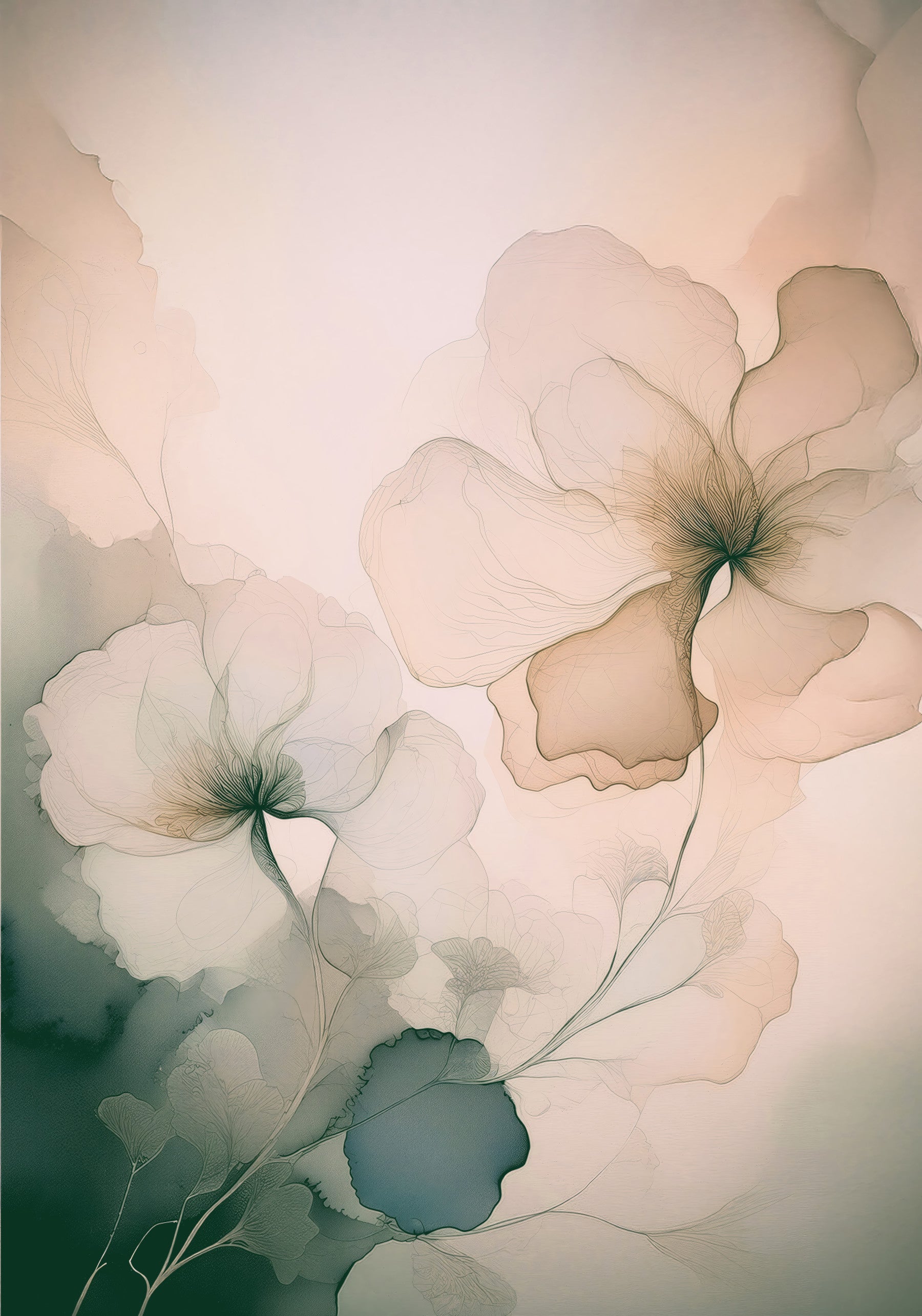 Soft Whispering Petals Wall Mural