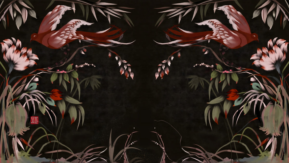 Floral Flight Joseon Inspired Wall Mural