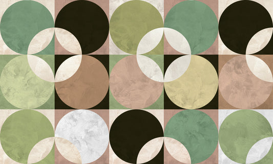 Retro Circle Harmony  Wall Mural