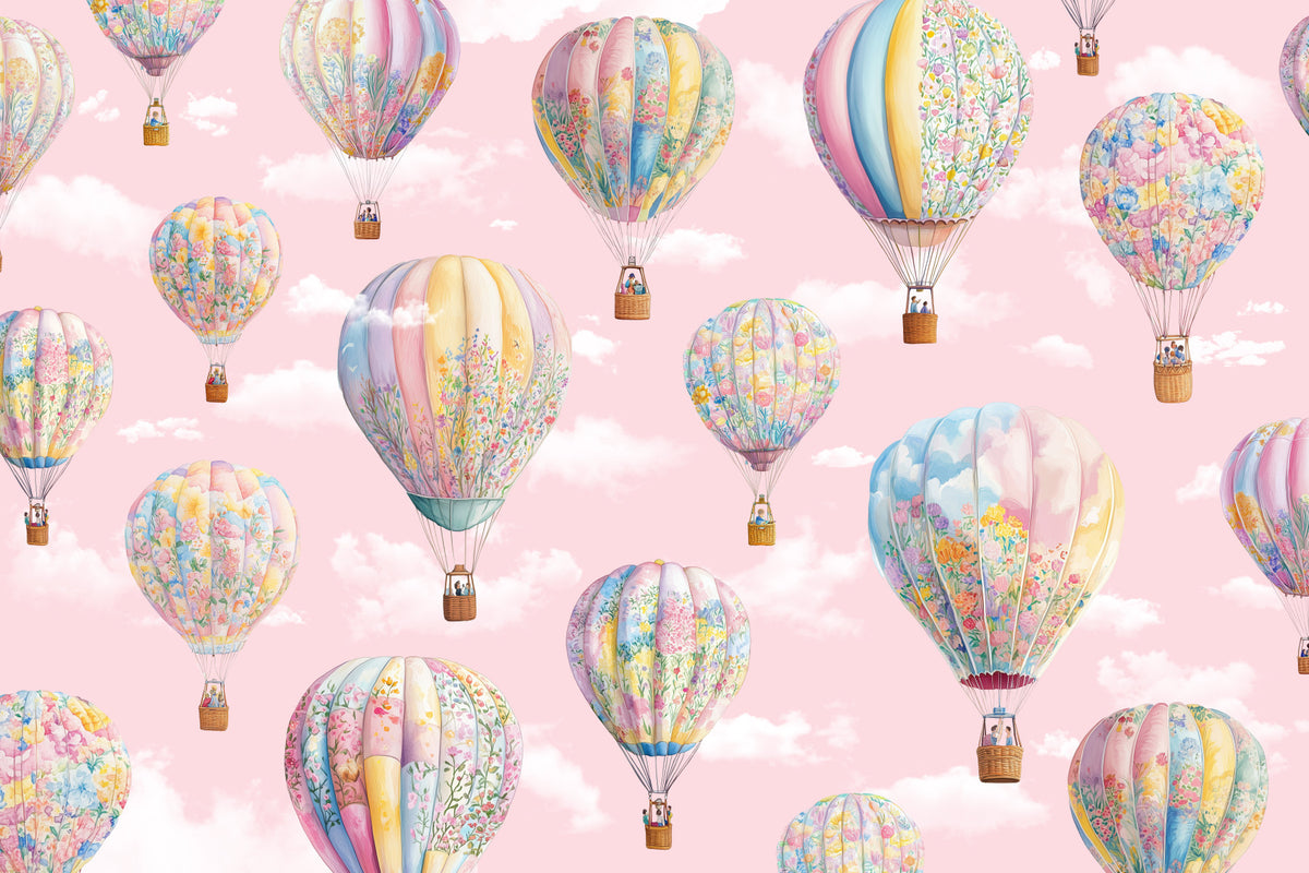 Dreamy Balloon Voyage  Wall Mural