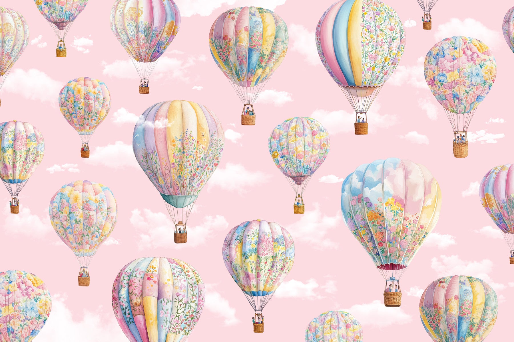 Dreamy Balloon Voyage  Wall Mural