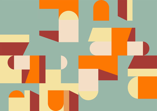 Crisp Air and Warmth - Abstract Geometric Wall Mural