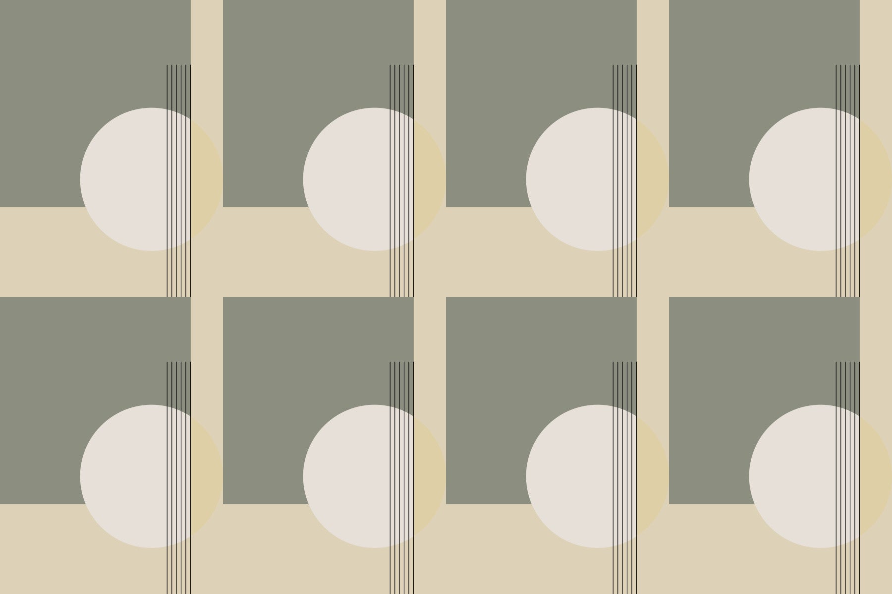 Soft Contrast - Minimalist Geometric Wall Mural