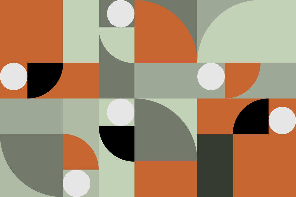 Terracotta and Gray Wall Mural in your room — zoomed