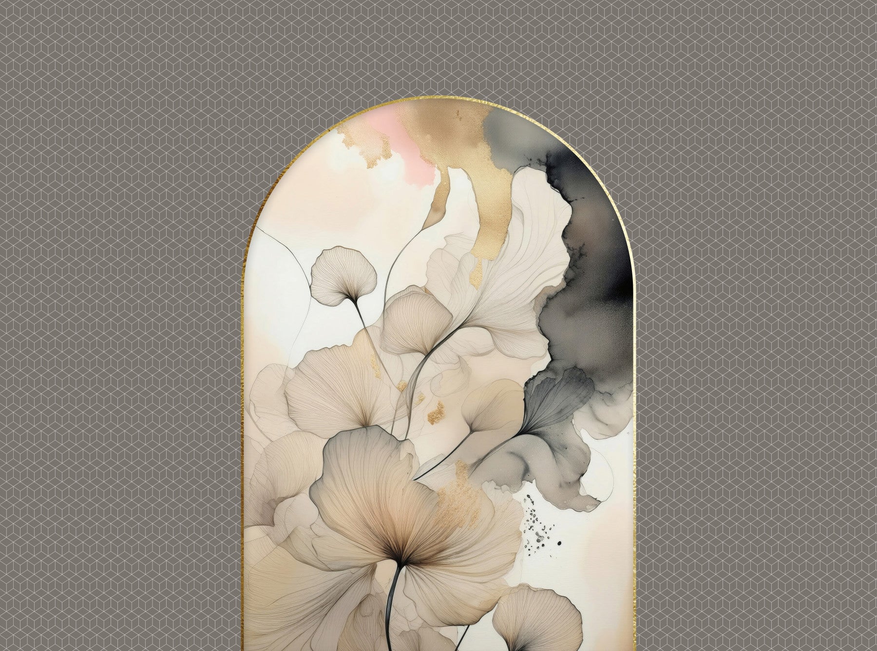 Elegant Gingko Archway Wall Mural
