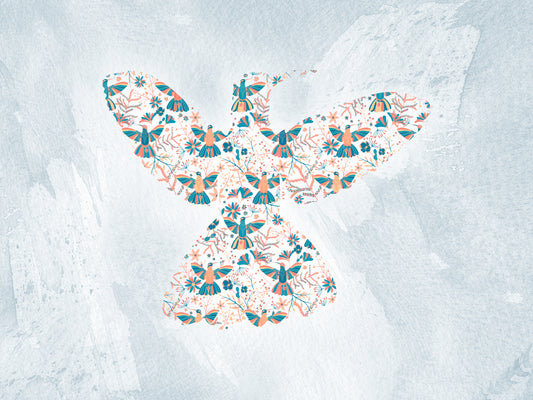 Floral Hummingbird  Wall Mural