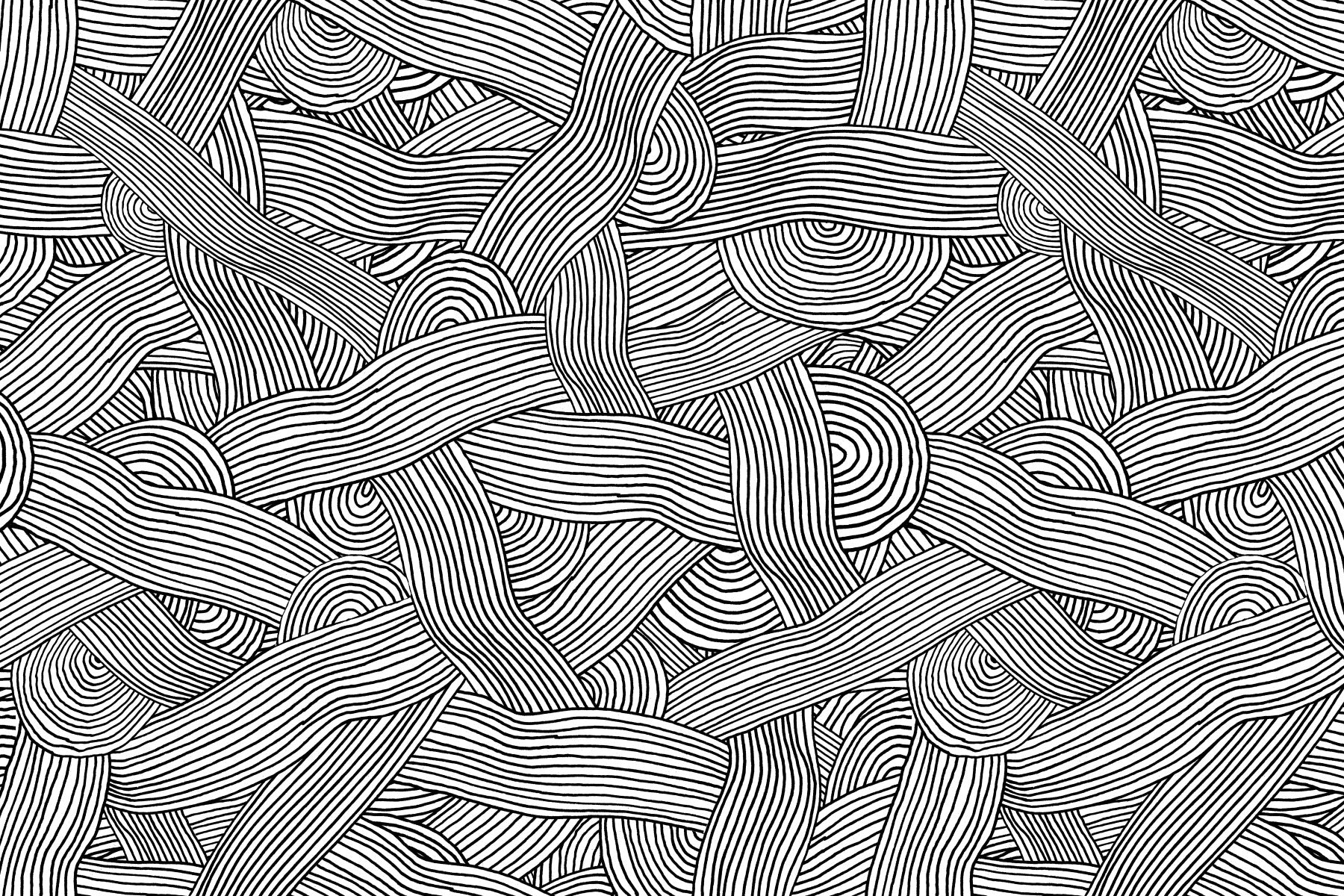 Monochromatic Striped Maze  Wall Mural