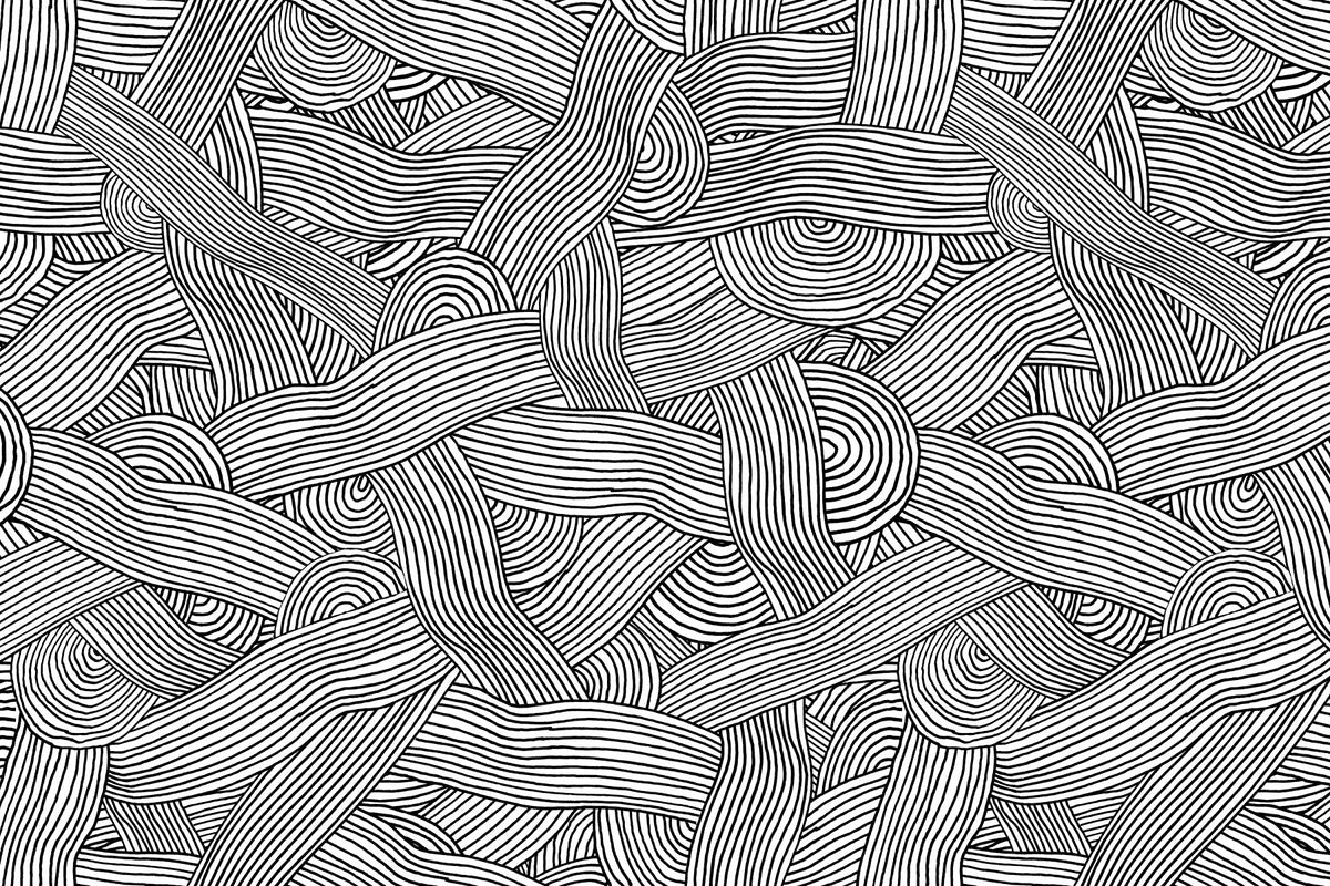 Monochromatic Striped Maze  Wall Mural in your room — zoomed