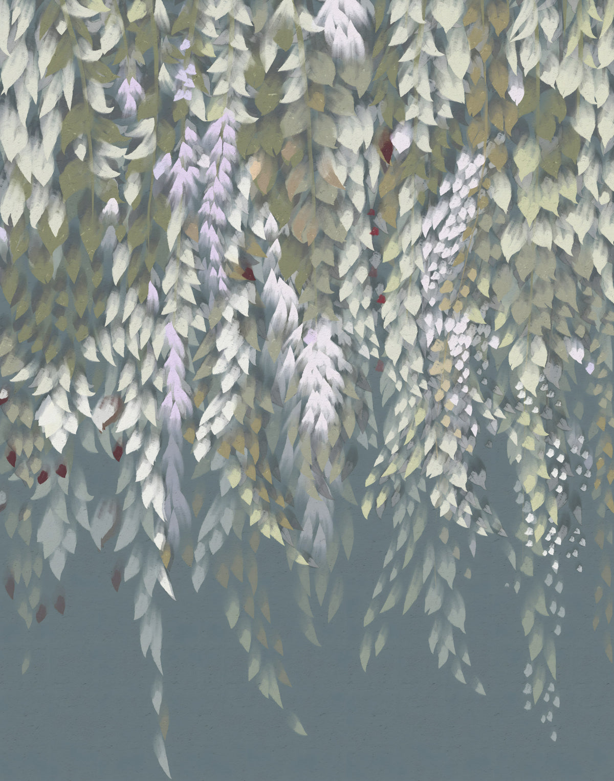 Cascading Wisteria Dream Wall Mural in your room — zoomed