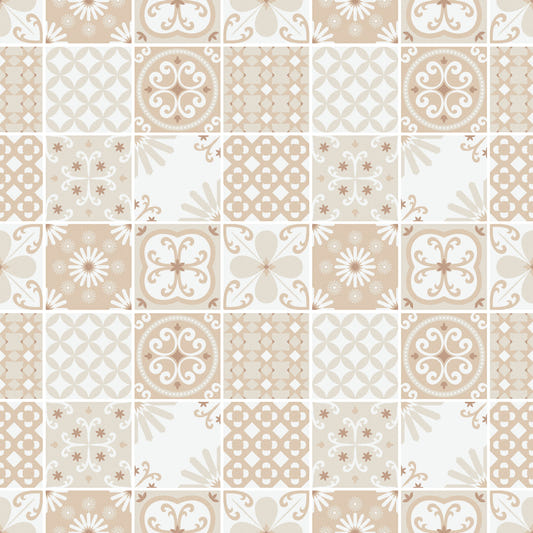 Vintage Folk Tiles – Sand Beige
