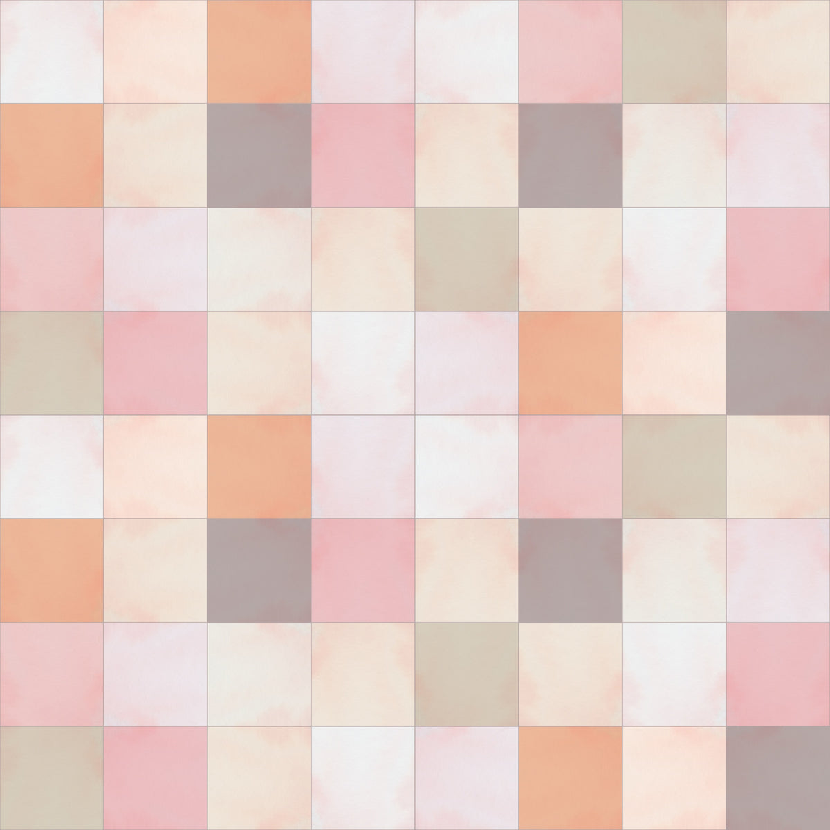 Soft Mosaic Tiles – Peach Glow Wallpaper⁠ in your room — zoomed
