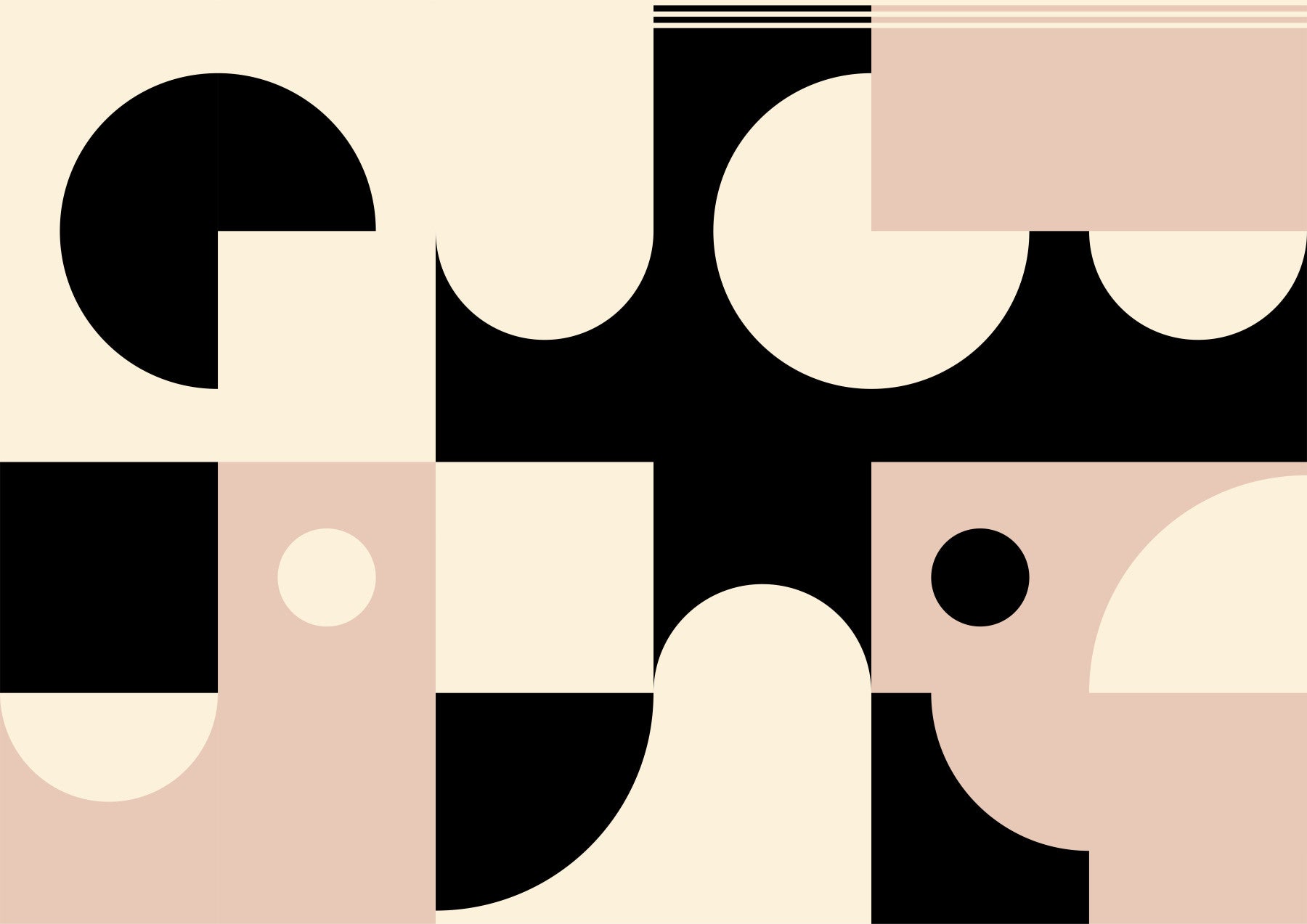Pink Black - Bold Geometric Interplay Wall Mural