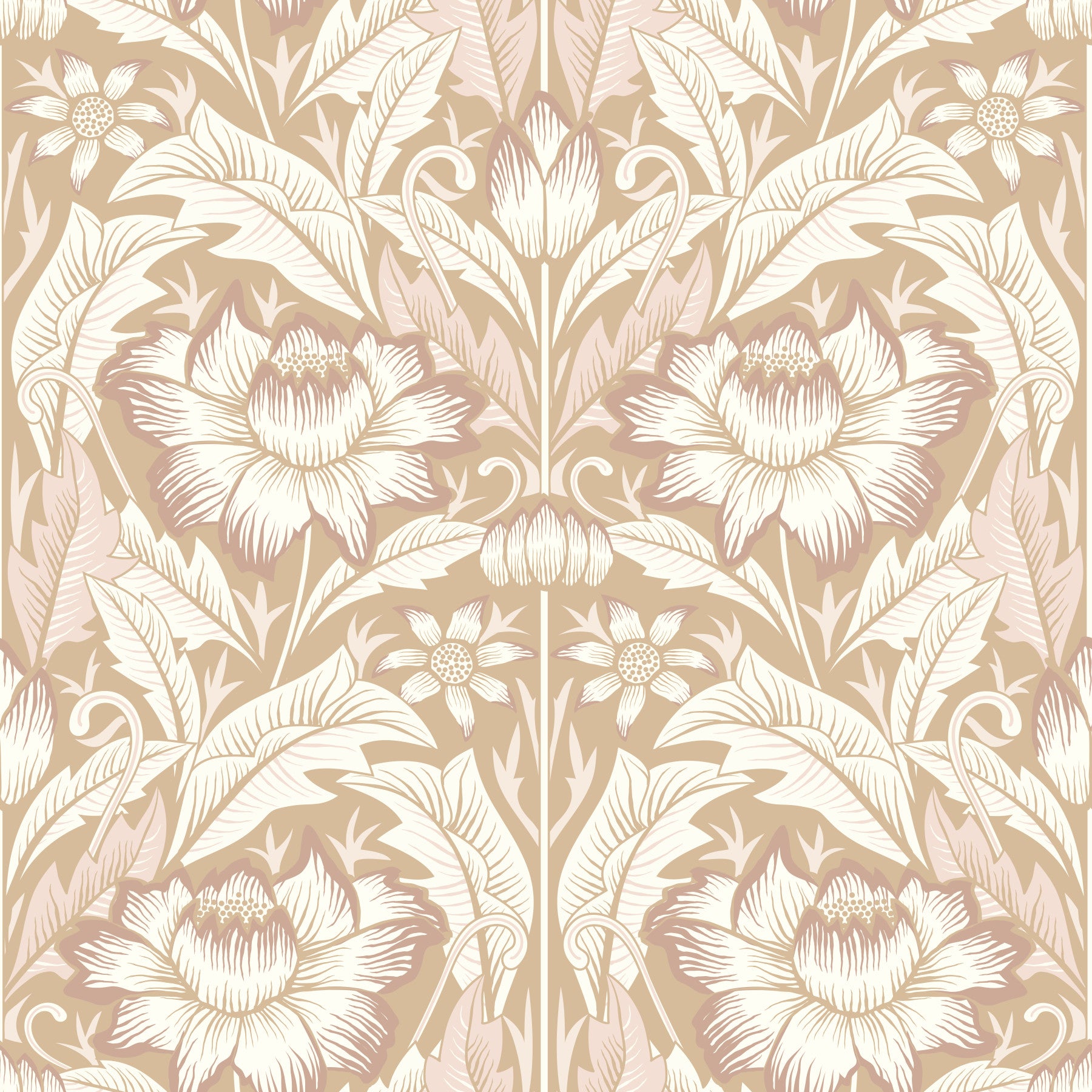Timeless Garden – Sand Beige Wallpaper⁠