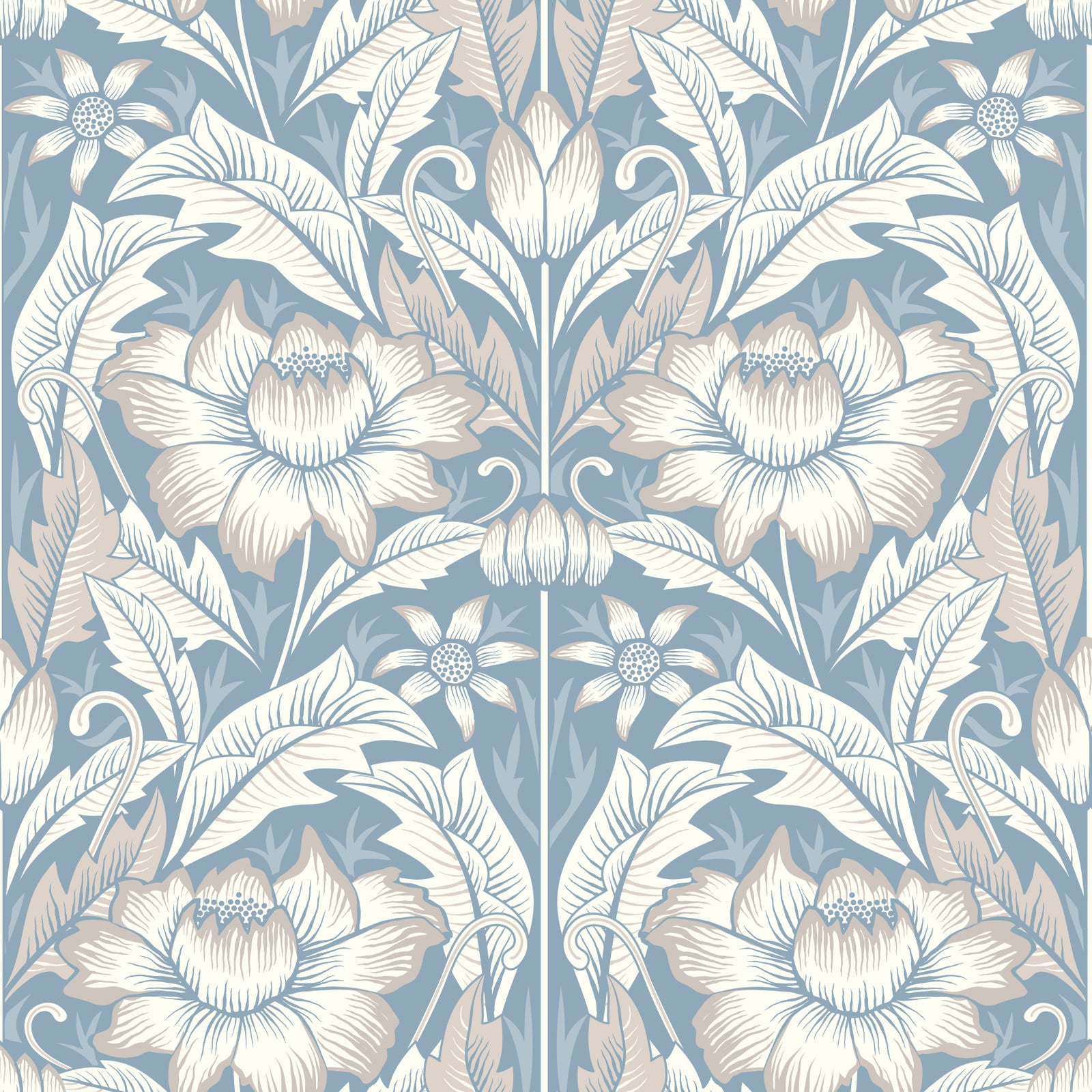 Timeless Garden – Mist Blue Wallpaper⁠