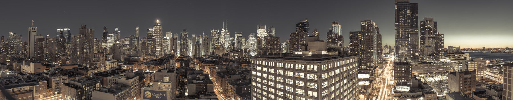 Midnight Metropolis City Lights Wall Mural