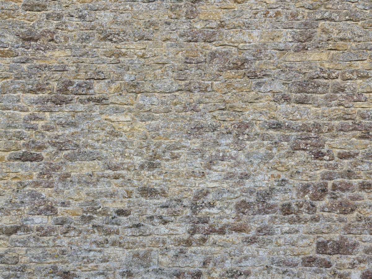 Weathered Stone Brick Wall Mural in your room — zoomed