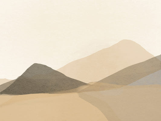Neutral Hues: Mountain Range Serenity Wall Mural - 2898216