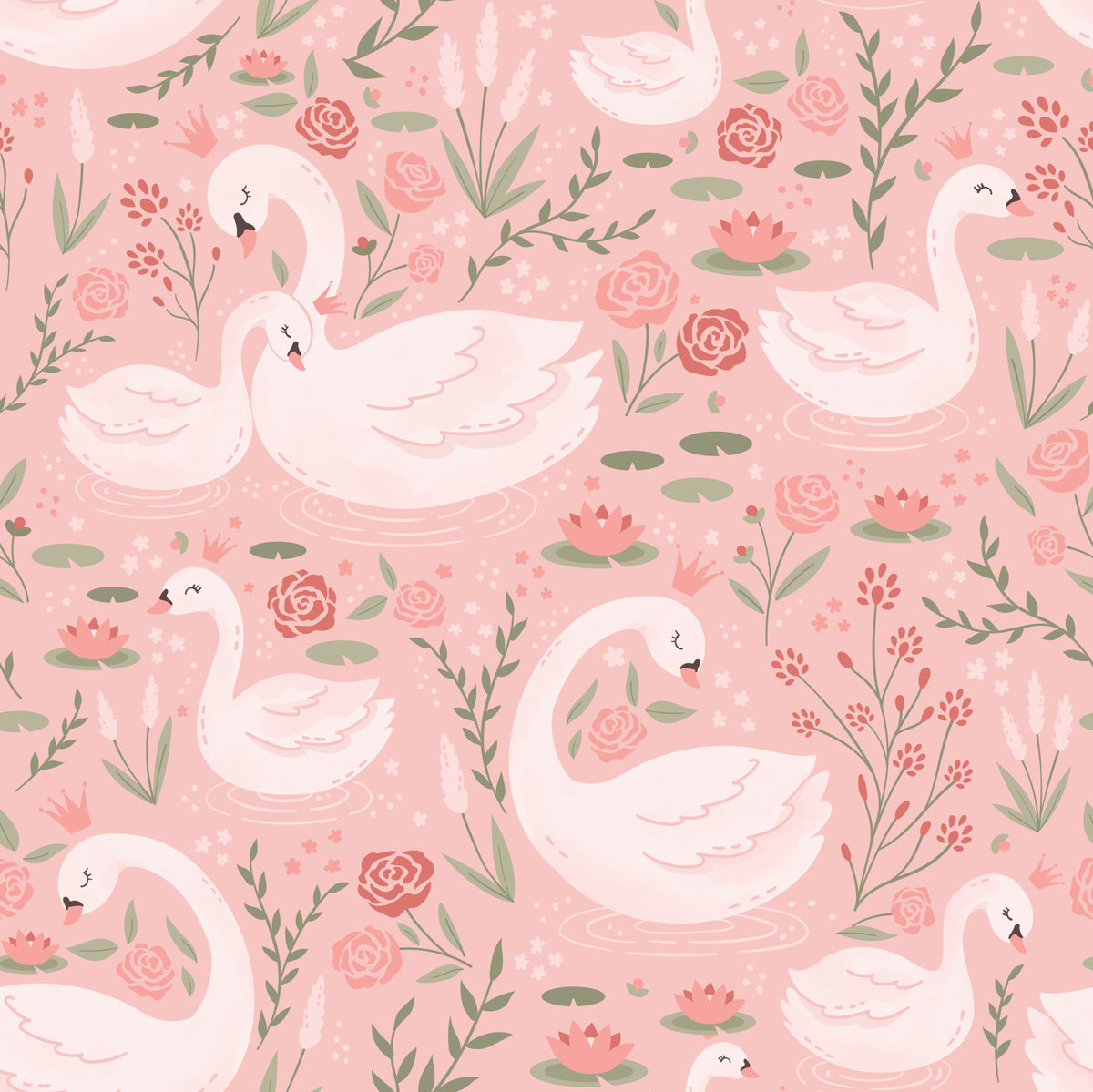 Rosy Swan Serenity Wallpaper⁠ -2962368 in your room — zoomed