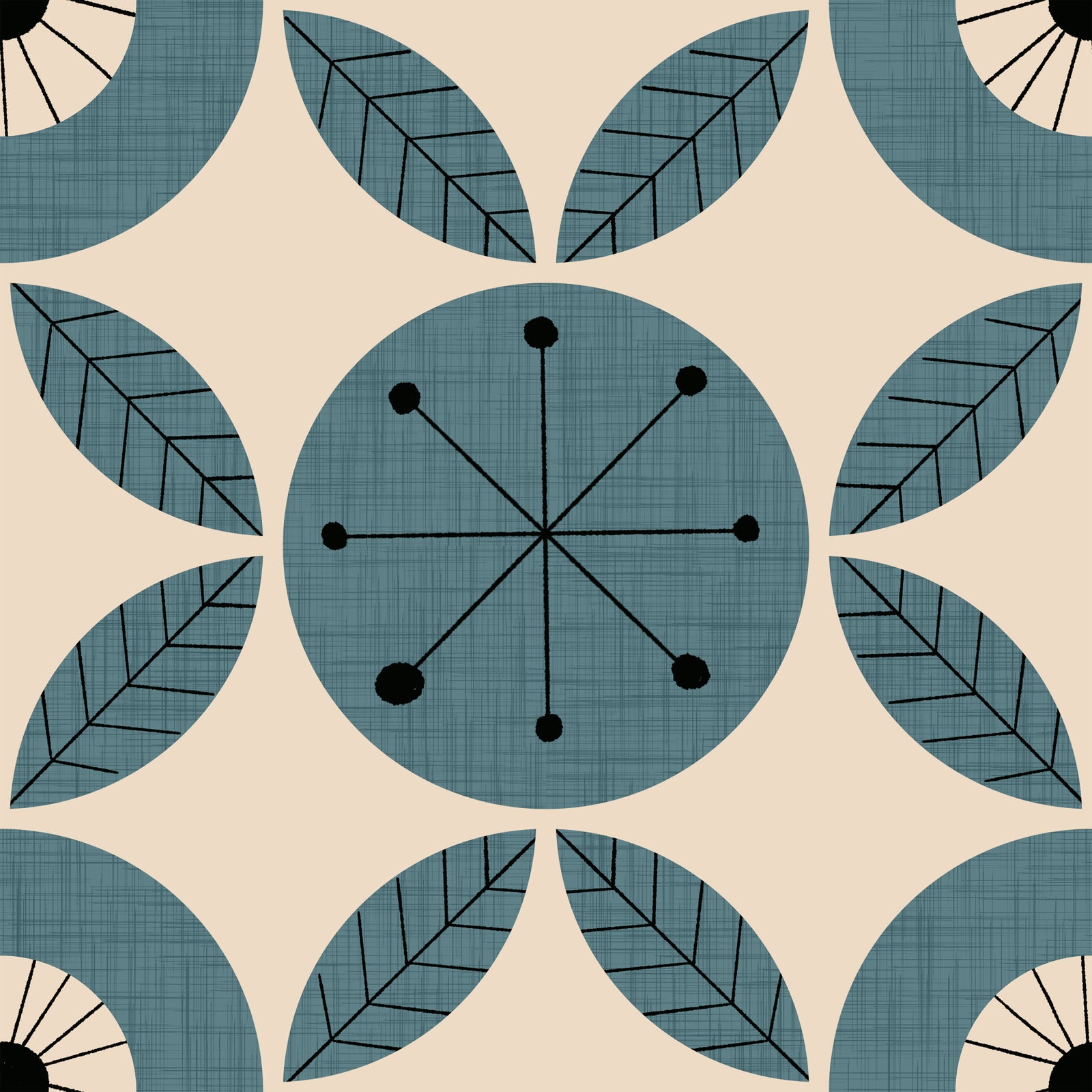 Retro Teal Harmony Wallpaper⁠ -2995326