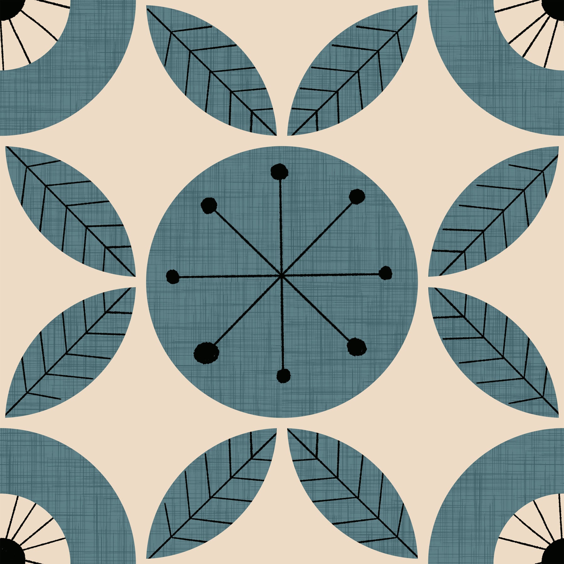 Retro Teal Harmony Wallpaper⁠ -2995326