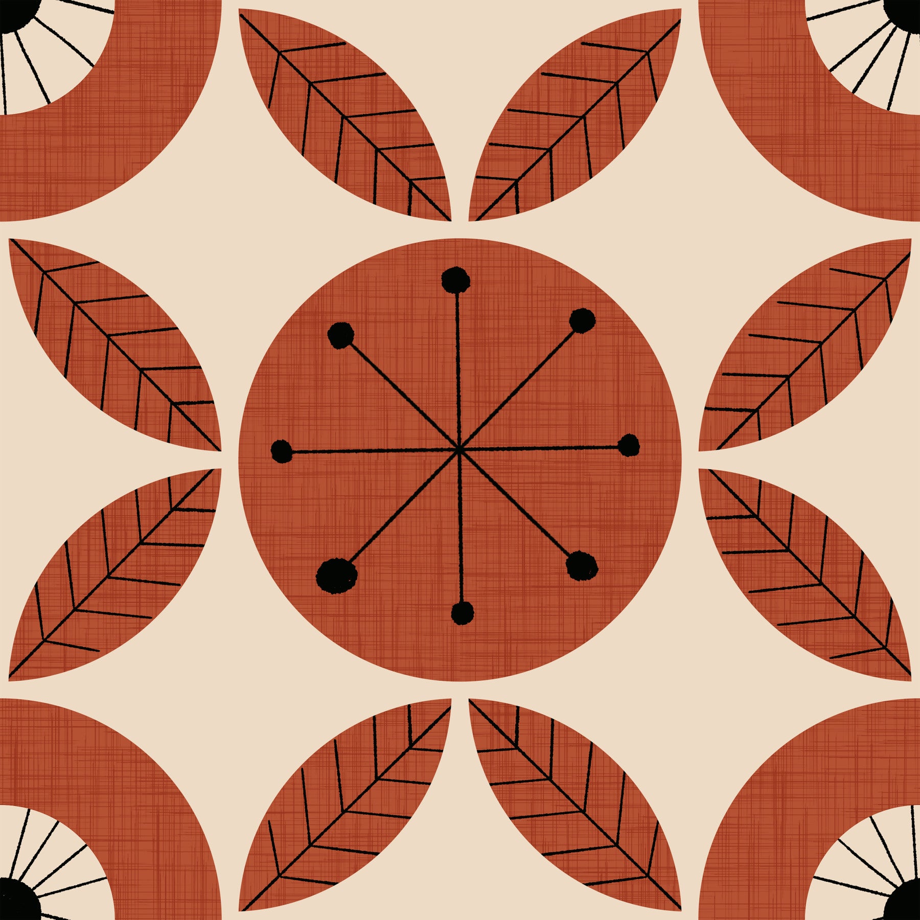 Retro Bloom Pattern Wallpaper⁠ -2995325