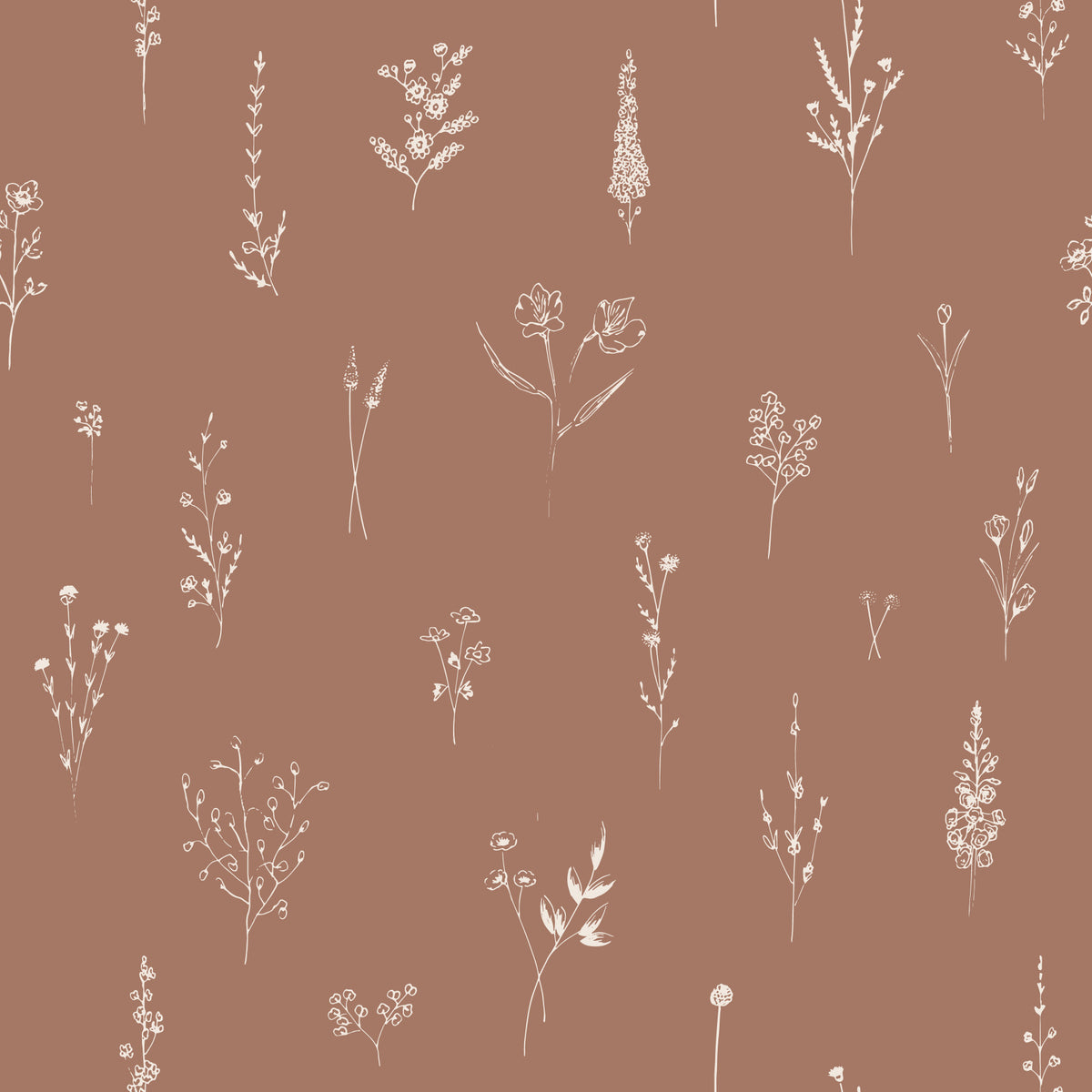 Rustic Bloom Sketch Wallpaper⁠ -3005924
