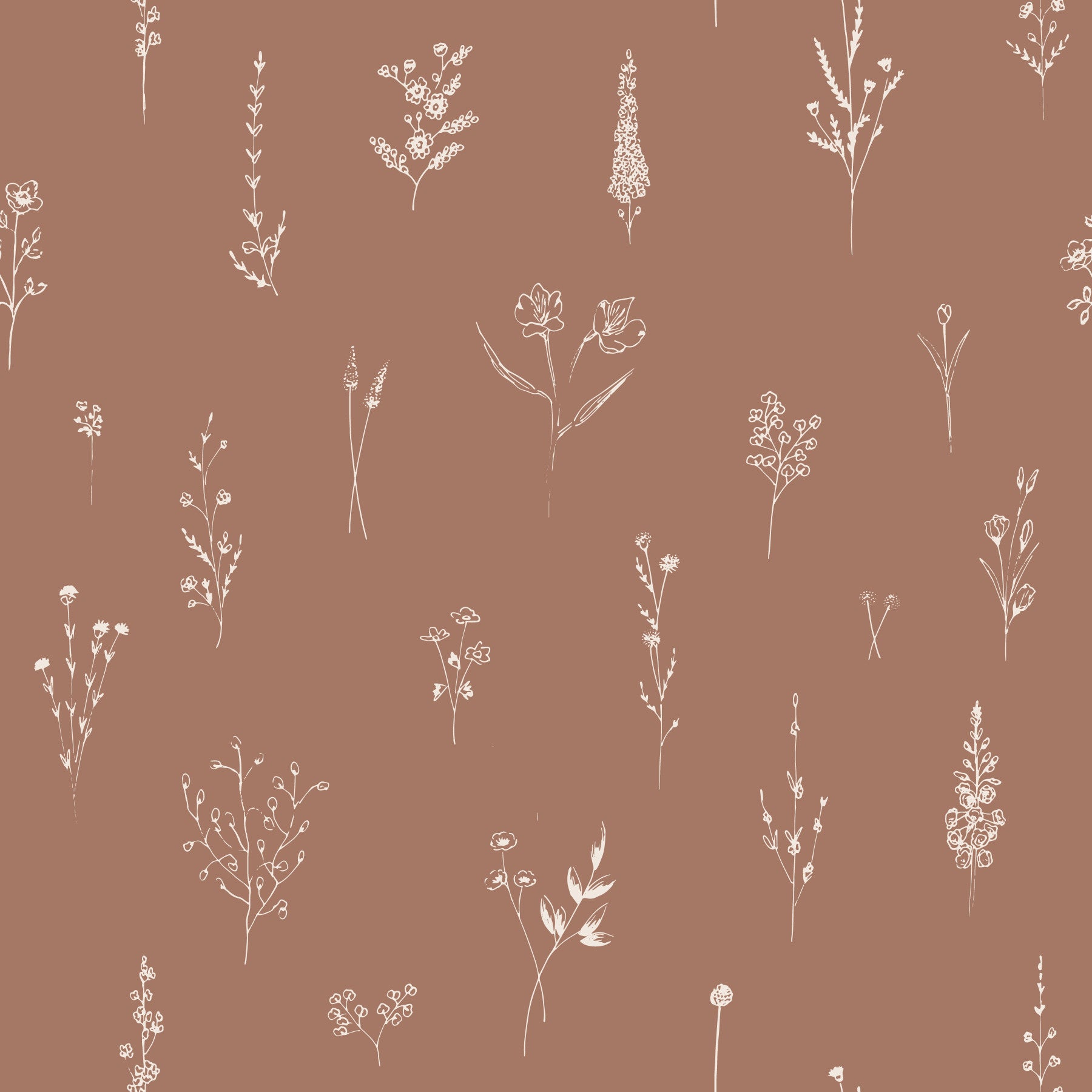 Rustic Bloom Sketch Wallpaper⁠ -3005924