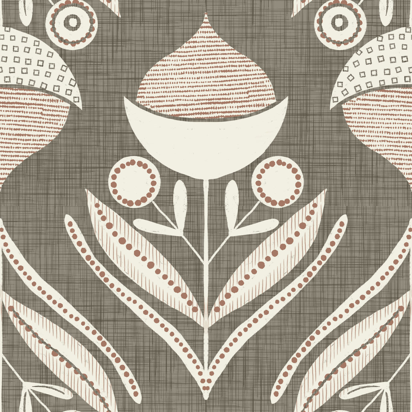 Neutral Bloom Textile Wallpaper⁠ -3017128