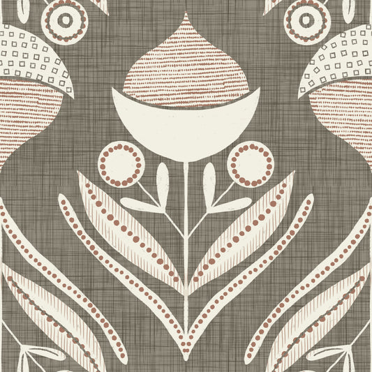 Neutral Bloom Textile Wallpaper⁠ -3017128