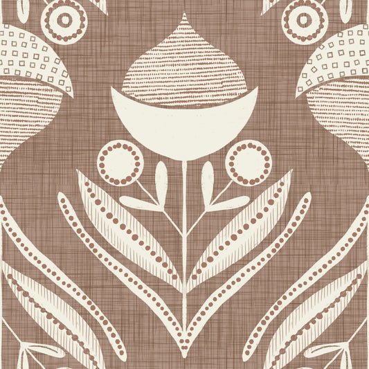 Retro Folk Floral Wallpaper⁠ -3017129