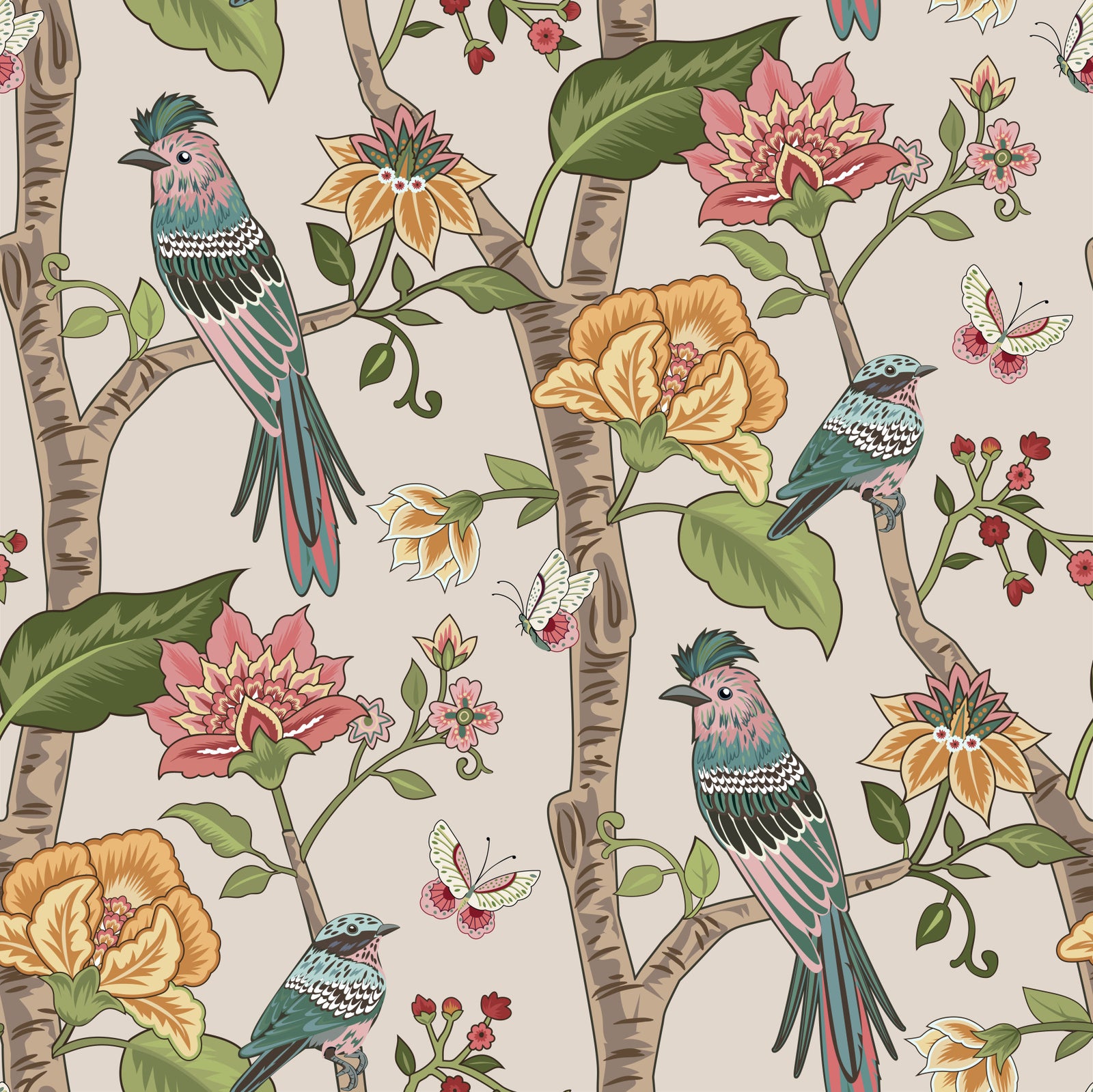 Birdsong Blooms Wallpaper⁠ -3076497