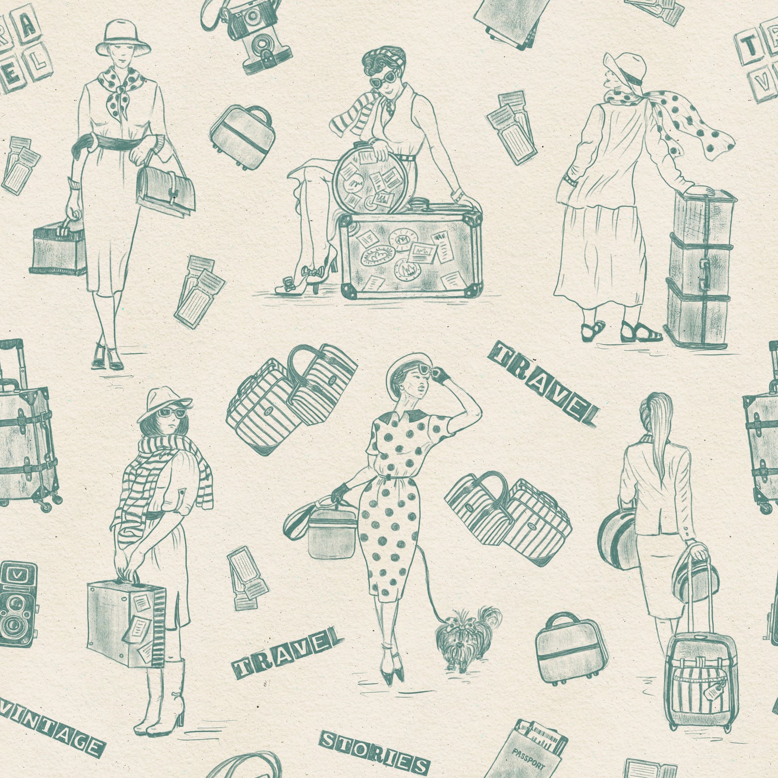 Vintage Travelogue Wallpaper⁠ -3239401