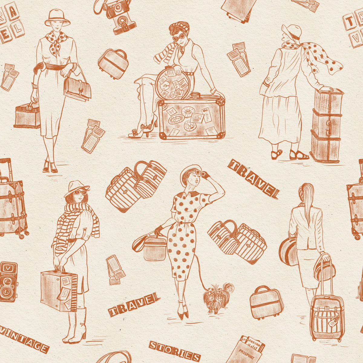 Vintage Travel Tales Wallpaper⁠ -3239402