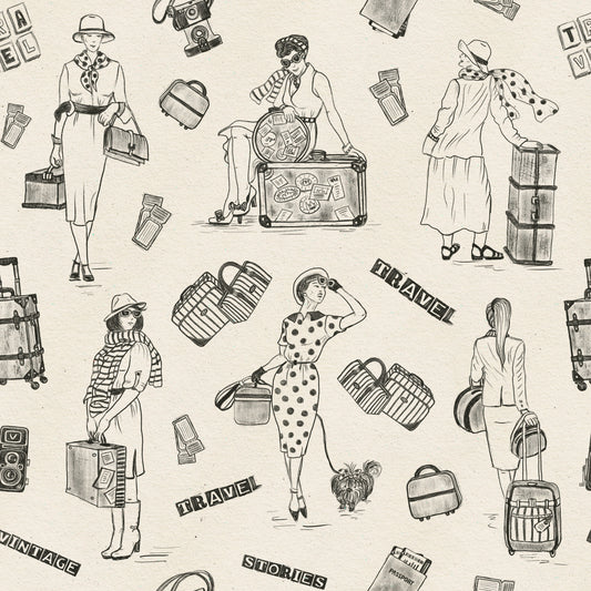 Global Chic: Travel Sketch Wallpaper⁠ -3239404
